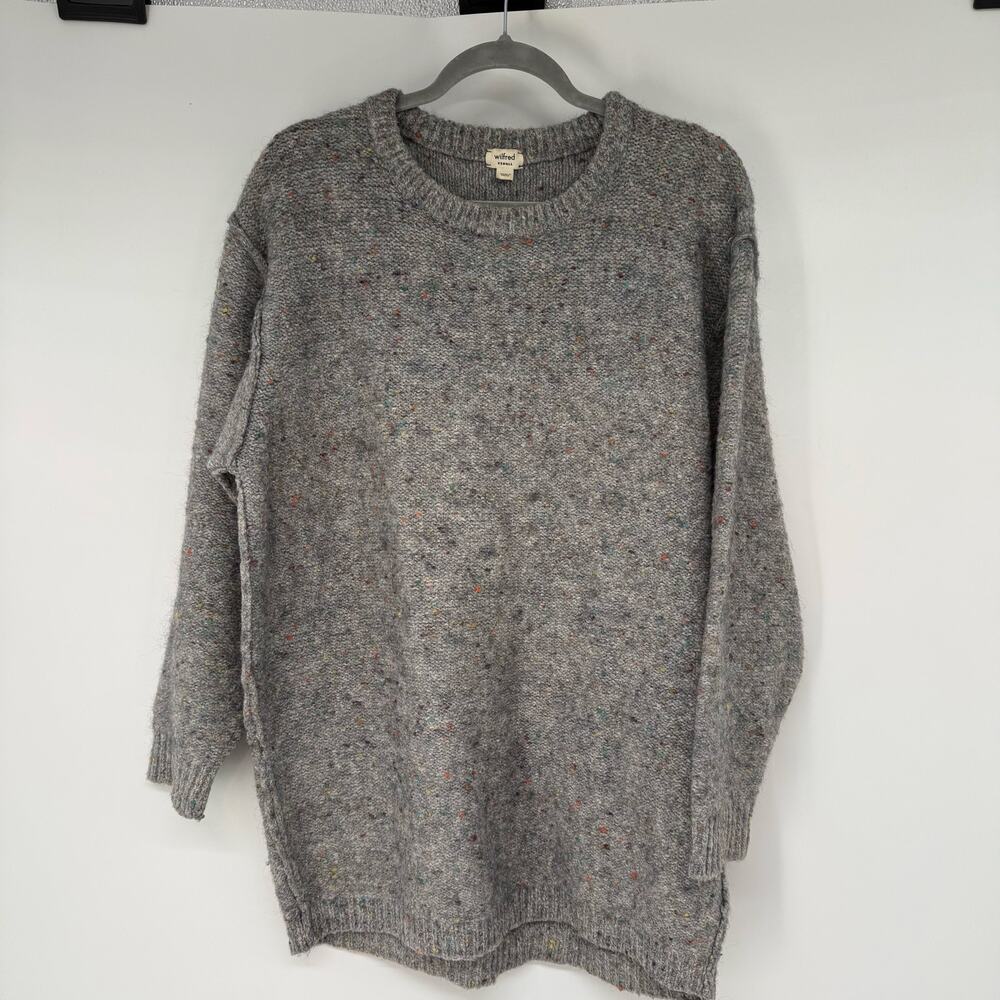 Wilfred Aritzia Exposed Seams Oversize Sweater Women's Sz XS Gray Wool Alpaca